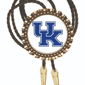 UK University Kentucky Bolo Tie All Metal Necktie Photo Art Hand Made New All Br